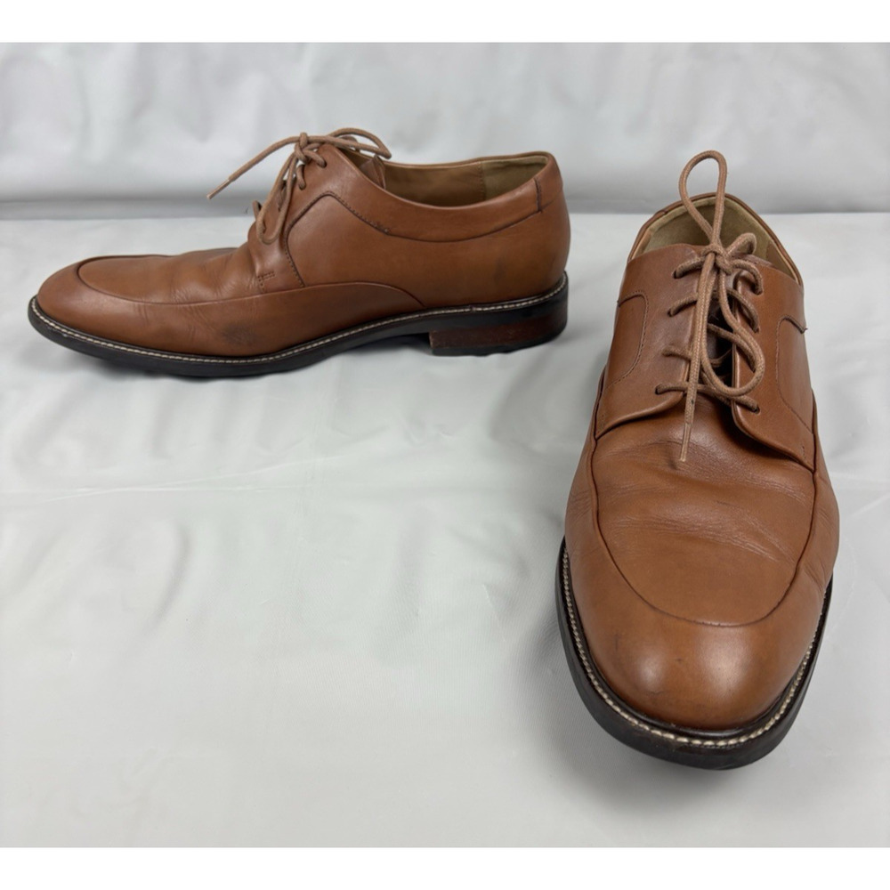 Cole Haan Grand OS Warren Apron Toe Leather Oxfords Mens 11W Brown Lace Up Shoe